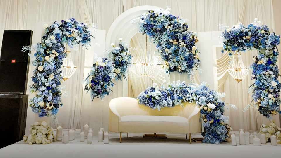 Floral stage backdrop